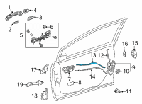 OEM Toyota Mirai Lock Cable Diagram - 69750-62010