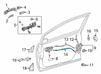 OEM 2016 Toyota Mirai Lock Cable Diagram - 69710-62010