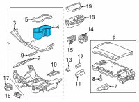 OEM 2022 GMC Acadia Cup Holder Diagram - 84203497