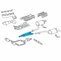 OEM 2001 Lexus LS430 Exhaust Center Pipe Assembly Diagram - 17420-50190