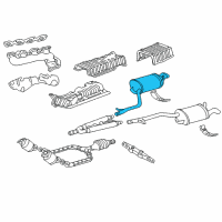 OEM 2001 Lexus LS430 Exhaust Tail Pipe Assembly Diagram - 17430-50900