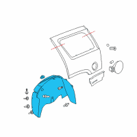 OEM 2014 GMC Yukon Wheelhouse Liner Diagram - 15938666