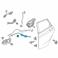 OEM 2015 Honda Fit Cable, Right Rear Door Lock Diagram - 72633-T5R-A01
