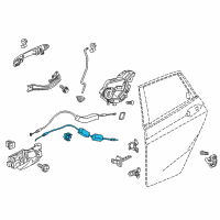 OEM 2019 Honda Fit Cable, Right Rear Door Lock Diagram - 72633-T5R-A01