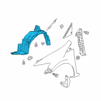 OEM 2014 Honda Insight Fender Assembly, Right Front (Inner) Diagram - 74100-TM8-J10