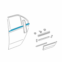 OEM Lexus LS430 Moulding Assy, Rear Door Belt, RH Diagram - 75730-50010