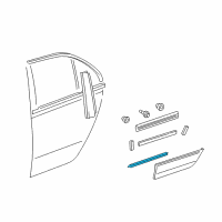 OEM 2005 Lexus LS430 Moulding, Rear Door Outside, Lower RH Diagram - 75745-50040