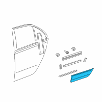 OEM 2002 Lexus LS430 Moulding, Rear Door, Outside RH Diagram - 75741-50040-A1