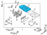 OEM 2022 Kia Sorento Pad Assembly-Rear Seat C Diagram - 89151R5000