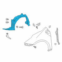 OEM 2022 Toyota Prius Fender Liner Diagram - 53875-47120