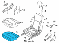 OEM Nissan Versa Pad Assembly-Cushion, Front Seat RH Diagram - 87311-5EE0A