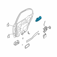 OEM 1998 Nissan Altima Front Door Outside Handle Assembly, Left Diagram - 80607-9E002