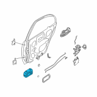 OEM 2000 Nissan Altima Rear Door Inside Handle Assembly, Right Diagram - 80670-9E002