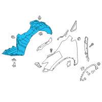 OEM 2018 Nissan Murano Protector-Front Fender, LH Diagram - 63843-5AA0A