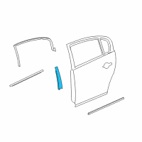 OEM 2009 Buick Lucerne Applique Asm-Rear Side Door Window Frame Front Diagram - 15839125