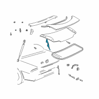 OEM 1997 Chevrolet Camaro Hinge Asm-Rear Compartment Lid Diagram - 10257986