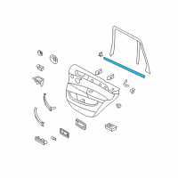 OEM 2008 BMW X5 Inner Weatherstrip, Rear Left Door Diagram - 51-35-7-228-029
