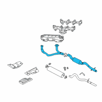 OEM 2003 Dodge Durango Catalytic Converter & Pipe Diagram - 52103370AF