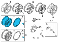 OEM Ford Bronco WHEEL ASY Diagram - M2DZ-1007-U