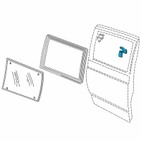 OEM 2000 GMC Safari Latch Asm-Rear Side Door Window <Use 1C5L*Neutral Diagram - 15161437