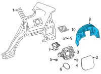 OEM 2022 Toyota Venza Wheelhouse Liner Diagram - 65637-48080