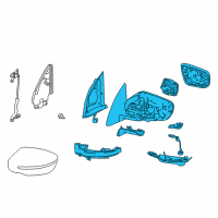 OEM 2020 Nissan Rogue Sport Door Mirror Assy-RH Diagram - 96301-6MA1A