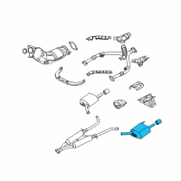 OEM 2007 Infiniti G35 Exhaust Main Muffler Assembly, Left Diagram - 20100-JK610