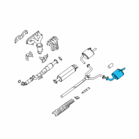 OEM 2009 Nissan Altima Exhaust, Main Muffler Assembly Diagram - 20110-JA800