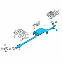 OEM Hyundai Santa Fe Center Muffler Complete Diagram - 28600-S2400