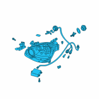 OEM 2005 Infiniti Q45 Left Headlight Assembly Diagram - 26060-AT526