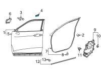 OEM 2020 Toyota Highlander Door Shell Seal Diagram - 67837-0E110