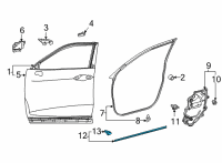 OEM 2020 Toyota Highlander Lower Weatherstrip Diagram - 67863-0E050