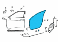 OEM 2020 Toyota Highlander Door Weatherstrip Diagram - 67861-0E090