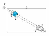 OEM 2022 Kia K5 Boot Kit-Wheel Side Diagram - 495L4L2200