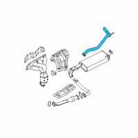 OEM 2018 Nissan Frontier Exhaust Tube Assembly, Rear Diagram - 20050-ZL40A