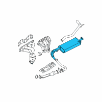 OEM 2012 Nissan Frontier Exhaust Muffler Assembly Diagram - 20100-9BP0A