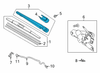 OEM 2022 Acura MDX Arm, Rear Wiper Diagram - 76720-TYA-A01