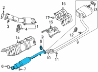 OEM 2021 Hyundai Sonata Center Muffler Complete Diagram - 28600-L0800