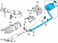 OEM Hyundai Sonata Rear Muffler Assembly Diagram - 28710-L0810