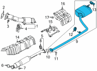 OEM 2022 Hyundai Sonata Rear Muffler Assembly Diagram - 28710-L0810