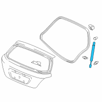 OEM 2003 Honda Civic Stay Assembly, Passenger Side Tailgate Open Diagram - 74820-S5S-E01