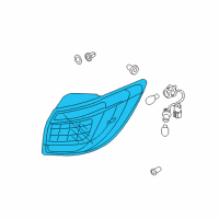 OEM 2013 Kia Sportage Lens & Housing-Rear Combination Outside Diagram - 924203W020