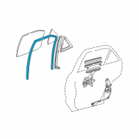 OEM 2001 Lexus RX300 Run, Rear Door Window, RH Diagram - 68142-48010