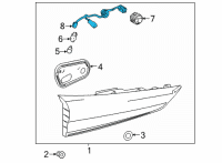 OEM Toyota Highlander Back Up Lamp Bulb Socket Diagram - 81585-0E120