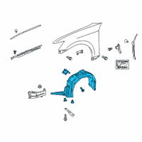 OEM Lexus GS F Shield Sub-Assembly, Fender Diagram - 53806-30440