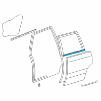 OEM 2000 Toyota Land Cruiser Belt Weatherstrip Diagram - 75740-60041