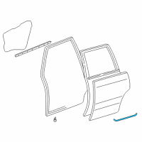 OEM 2003 Lexus LX470 Weatherstrip, Rear Door, No.2 LH Diagram - 67888-60010