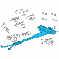 OEM 2011 Cadillac CTS Exhaust Muffler Assembly (W/ Resonator, Exhaust & Tail Pipe) Diagram - 20790102