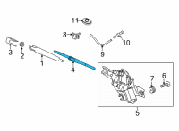 OEM 2020 Kia Sorento Rear Windshield Wiper Blade Assembly Diagram - 98850C5100