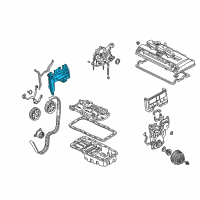 OEM Honda Civic del Sol Cover, Timing Belt Back Diagram - 11840-PR3-010